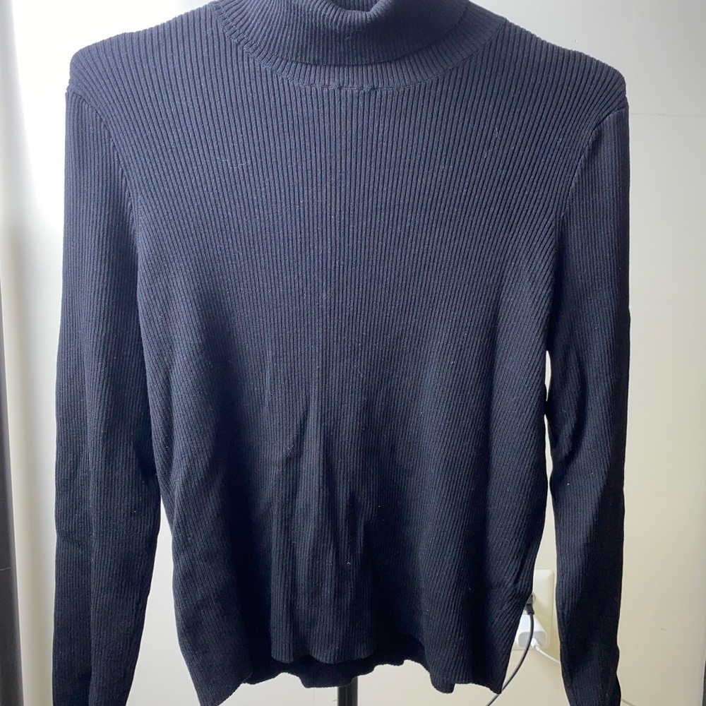Divided Black Ribbed Knit Top - Picture 2 of 3